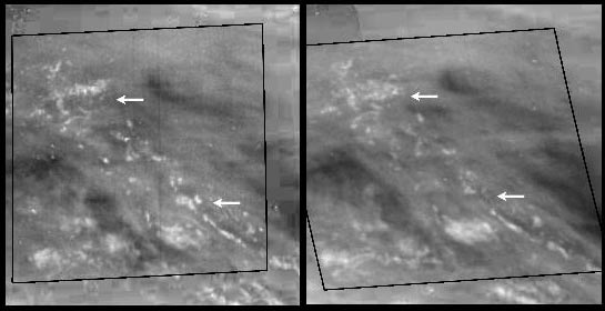  Два крупномасштабных изображения облачного слоя Юпитера в окрестностях Большого Красного Пятна